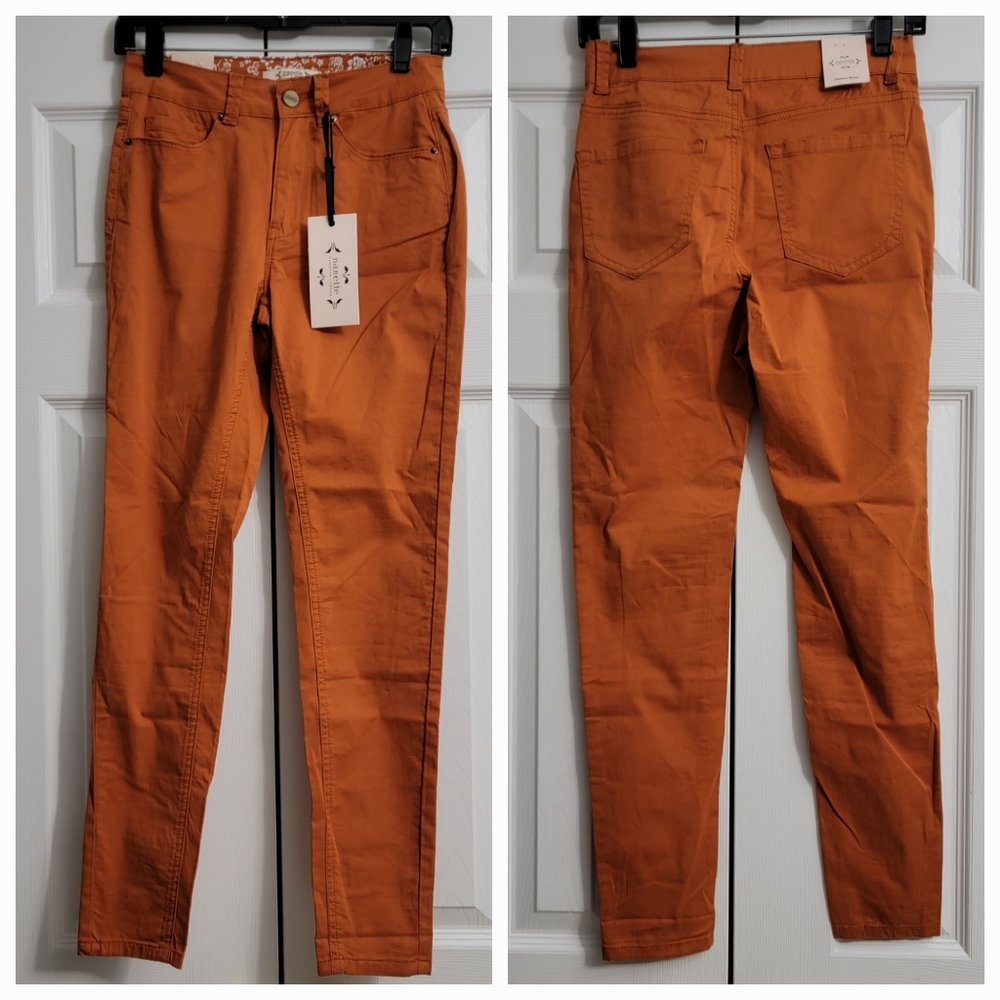 Nanette Lepore Hamilton Skinny Pants Autumn Orange Women’s Size 2 NWT 27.5” Inse